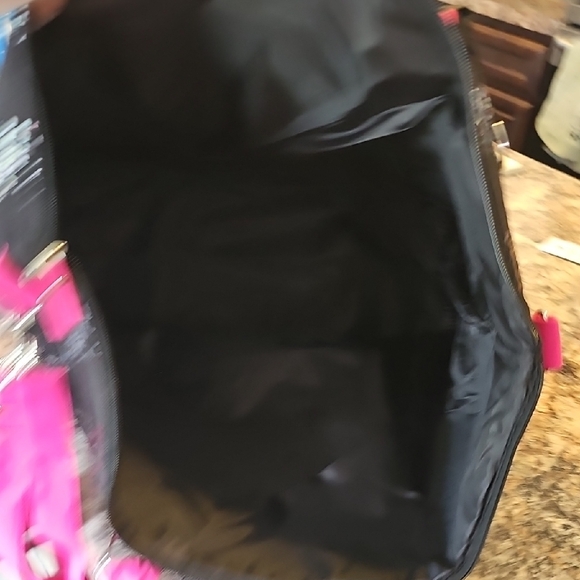 Victoria's Secret Black Sequin Tote with Hot Pink Trim - Picture 5 of 5
